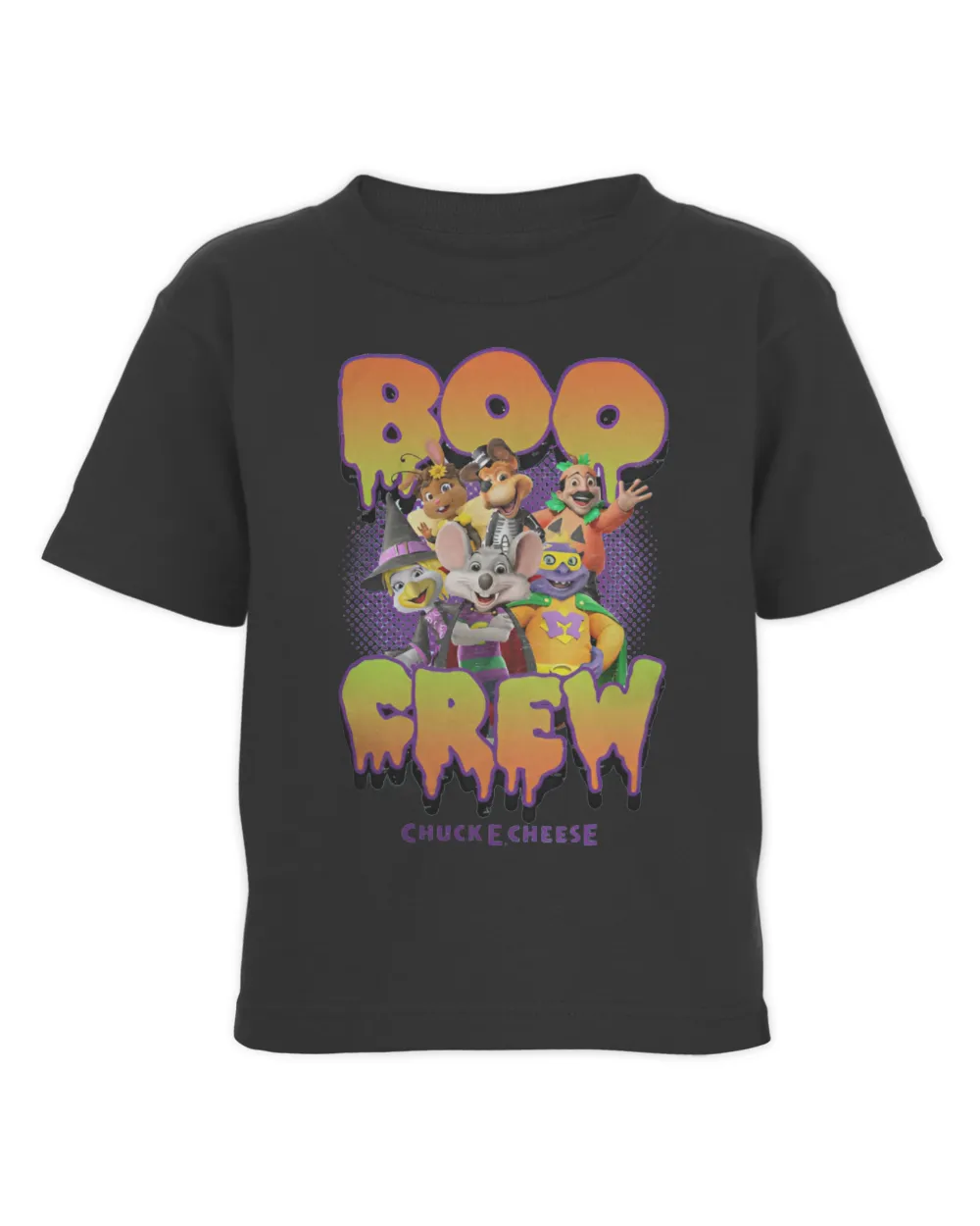 Chuck E Cheese Merchandise Boo Crew Character Shirt Toddler Cotton Jersey T-Shirt black 2t