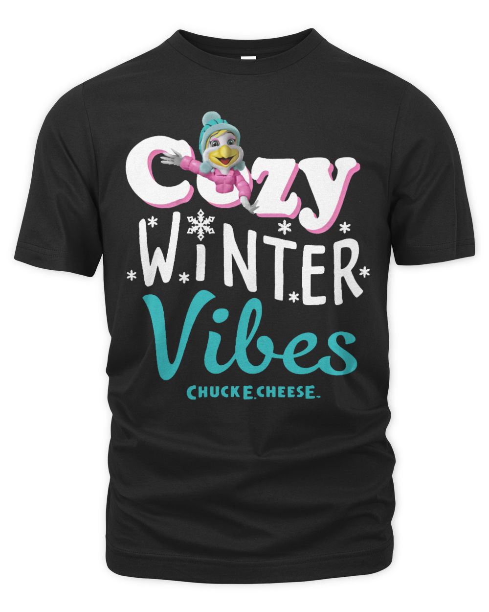 Chuck E Cheese Merchandise Cozy Winter Vibes Shirt Unisex Premium T-Shirt black s